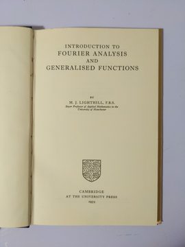 Photo 2 for An Introduction to Fourier Analysis and Generalised Functions